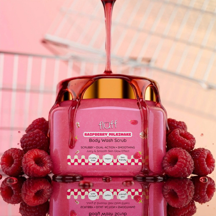 Peeling do mycia ciała, Raspberry Milkshak